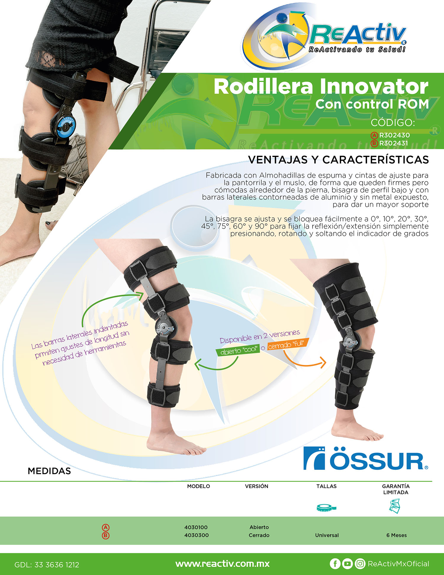 Rodillera Ortopedica Mecánica Rotuliano Varillas Laterales Talla M