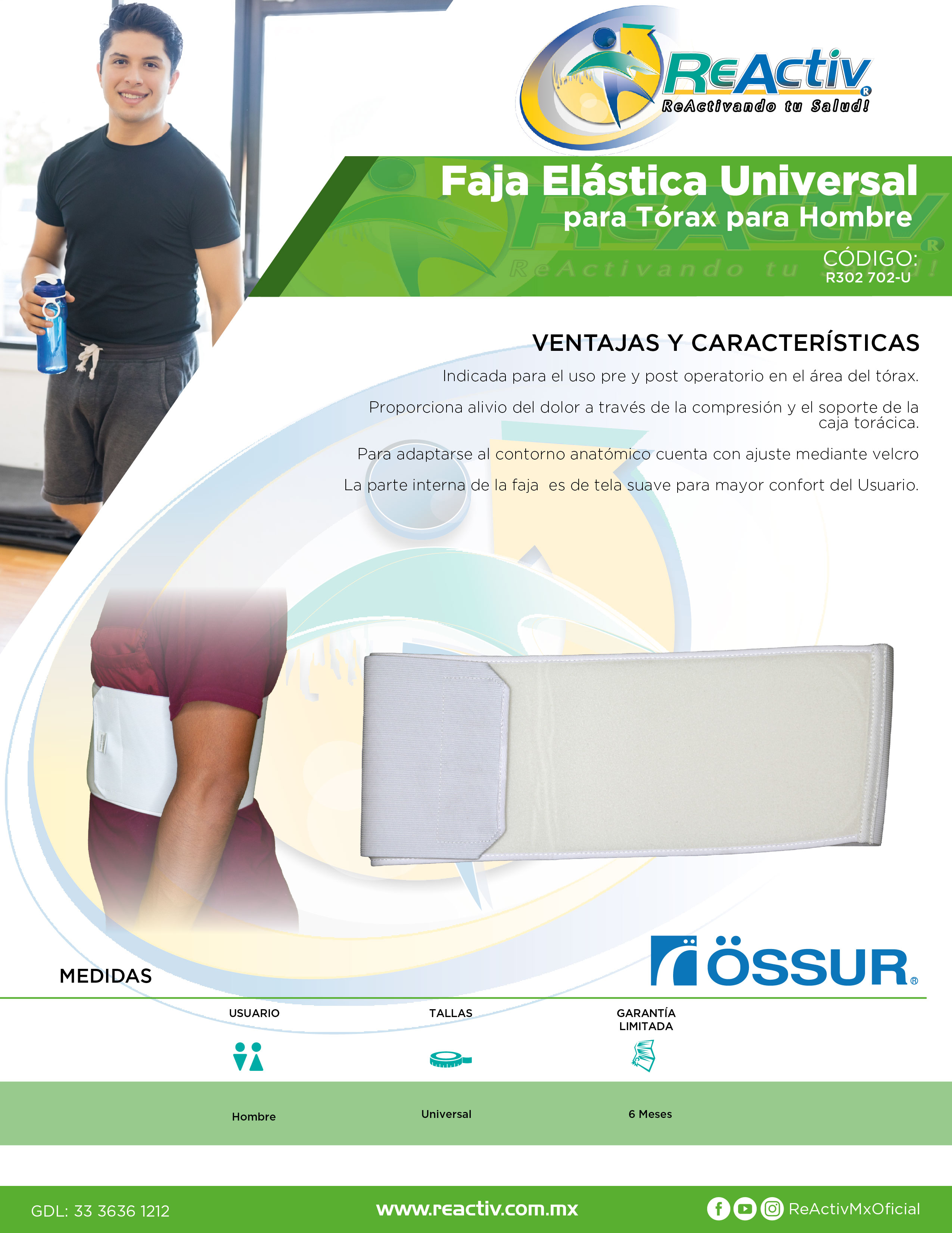 Faja Elástica Universal para Tórax Pre y Post-Operatoria – Ayudare