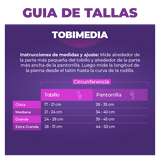 Media a la Rodilla (Tobimedia) Transparente Moderada Compresión 15-20 mmHg Color Negro - XG 